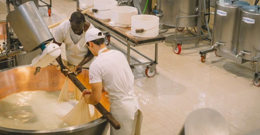 Taste of Modena: Prosciutto, Parmesan, Balsamic & Ferrari - Parmigiano Reggiano factory: curdling, copper heaters, and wheel cathedrals